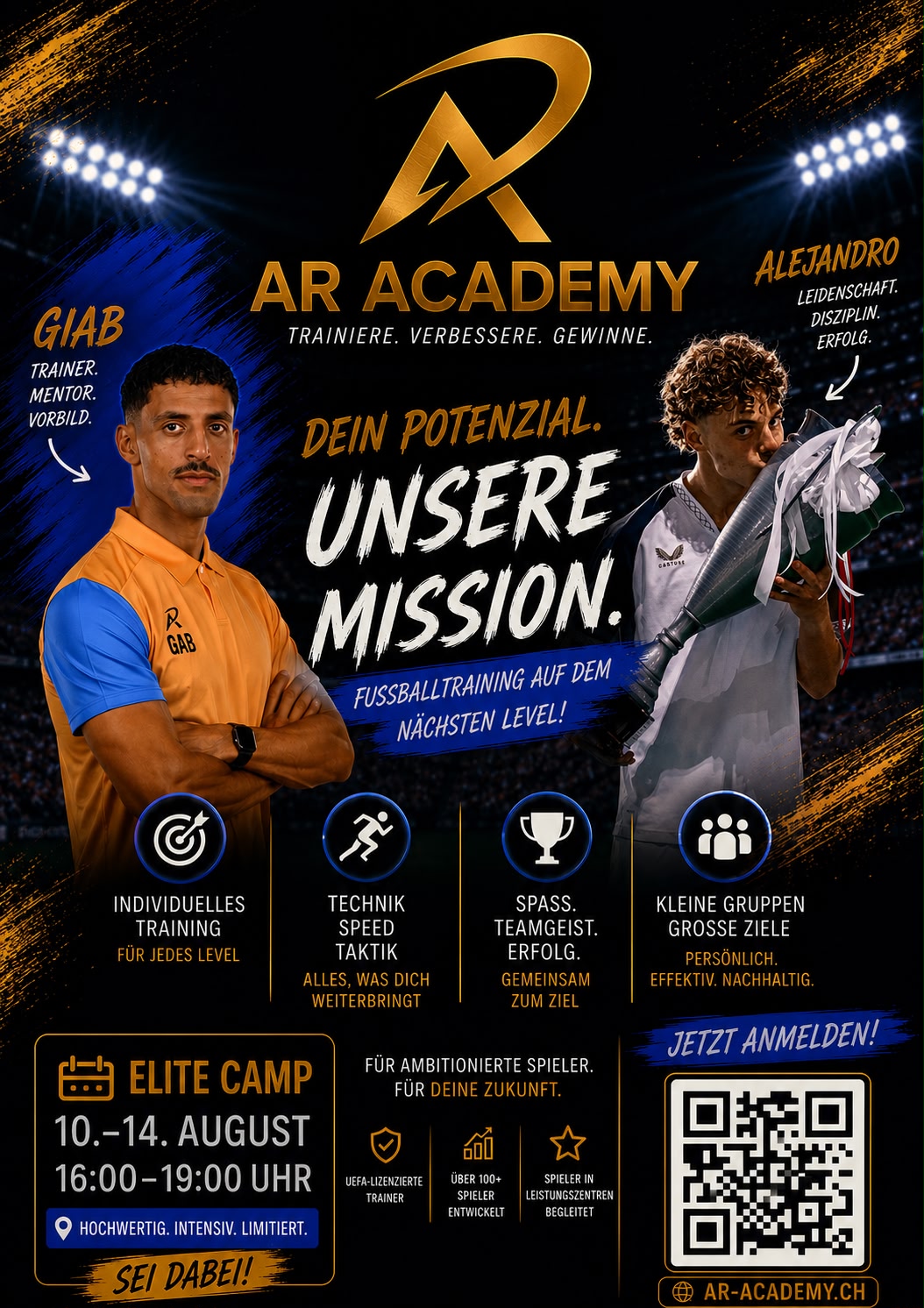 AR Academy Elite Camp vom 10. bis 14. August, 16:00 bis 19:00 Uhr. Jetzt anmelden.